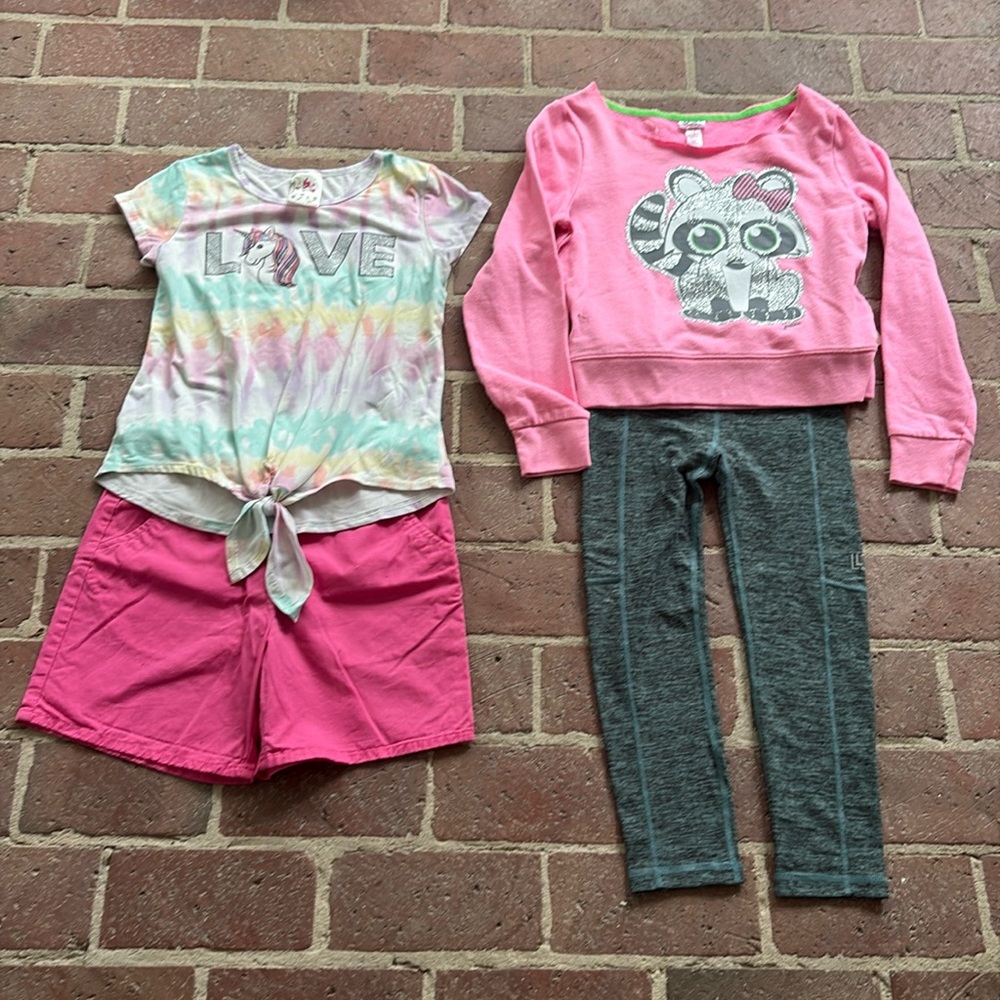 Colorful Kids Shorts Leggings & Tops Mix & Match Set